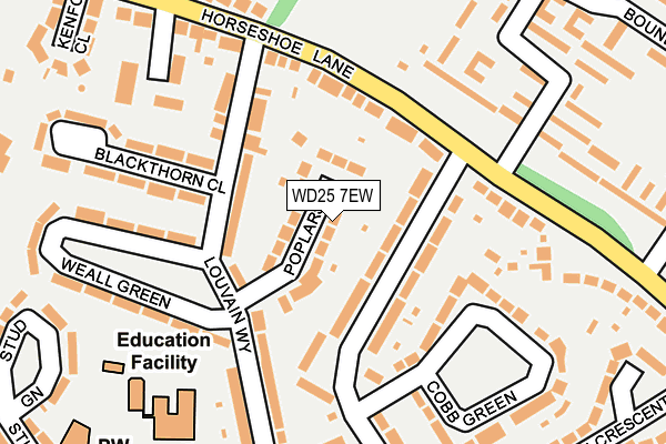 WD25 7EW map - OS OpenMap – Local (Ordnance Survey)