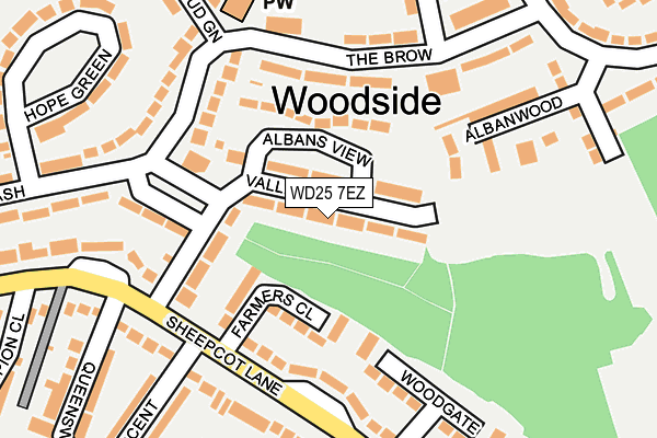 WD25 7EZ map - OS OpenMap – Local (Ordnance Survey)