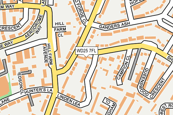 WD25 7FL map - OS OpenMap – Local (Ordnance Survey)