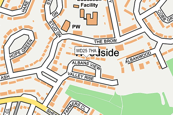 WD25 7HA map - OS OpenMap – Local (Ordnance Survey)