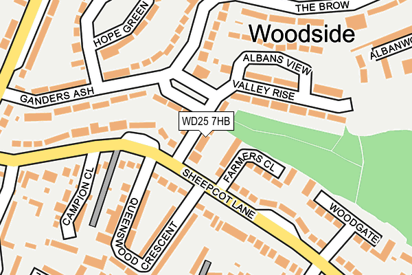 WD25 7HB map - OS OpenMap – Local (Ordnance Survey)