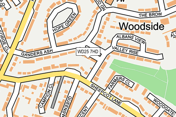WD25 7HD map - OS OpenMap – Local (Ordnance Survey)