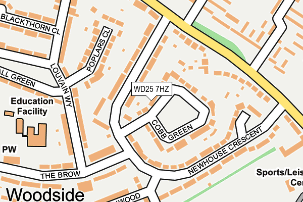 WD25 7HZ map - OS OpenMap – Local (Ordnance Survey)