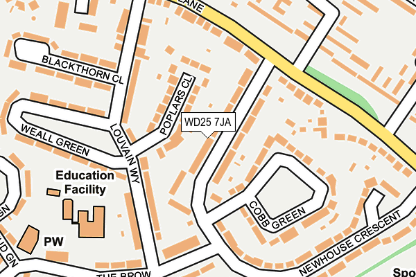 WD25 7JA map - OS OpenMap – Local (Ordnance Survey)