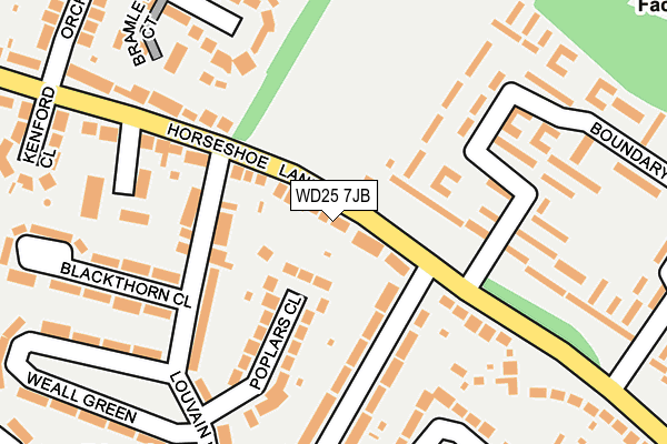 WD25 7JB map - OS OpenMap – Local (Ordnance Survey)