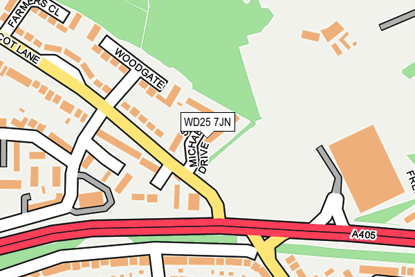 WD25 7JN map - OS OpenMap – Local (Ordnance Survey)