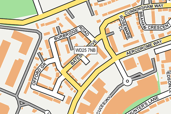 WD25 7NB map - OS OpenMap – Local (Ordnance Survey)