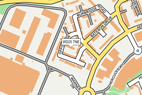 WD25 7NE map - OS OpenMap – Local (Ordnance Survey)