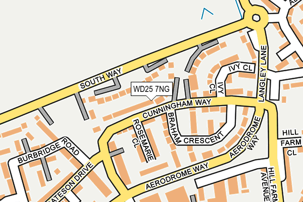 WD25 7NG map - OS OpenMap – Local (Ordnance Survey)