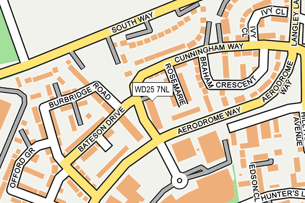 WD25 7NL map - OS OpenMap – Local (Ordnance Survey)