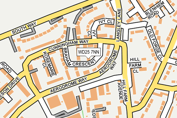 WD25 7NN map - OS OpenMap – Local (Ordnance Survey)