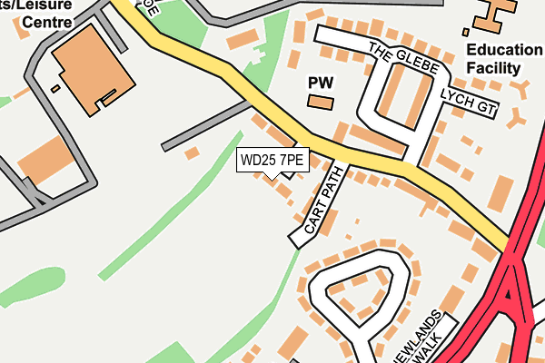 WD25 7PE map - OS OpenMap – Local (Ordnance Survey)