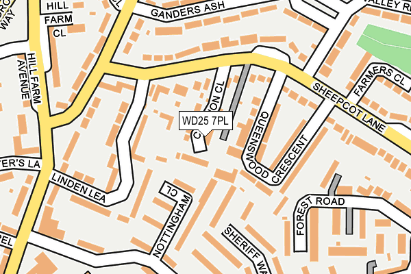 WD25 7PL map - OS OpenMap – Local (Ordnance Survey)