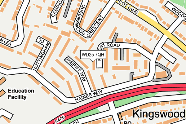 WD25 7QH map - OS OpenMap – Local (Ordnance Survey)