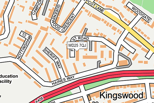 WD25 7QJ map - OS OpenMap – Local (Ordnance Survey)