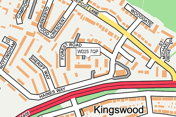 WD25 7QP map - OS OpenMap – Local (Ordnance Survey)