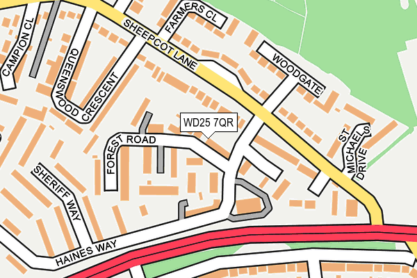 WD25 7QR map - OS OpenMap – Local (Ordnance Survey)