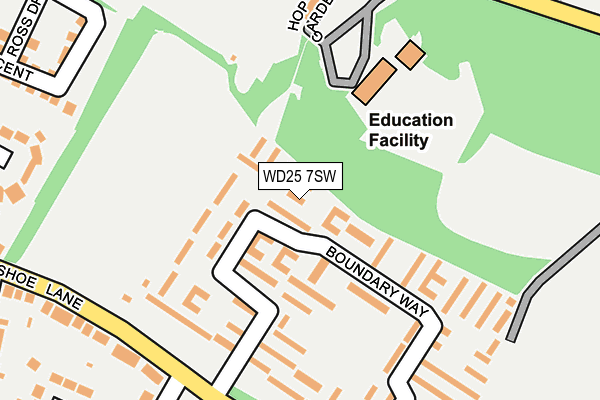 WD25 7SW map - OS OpenMap – Local (Ordnance Survey)