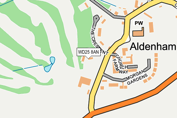 WD25 8AN map - OS OpenMap – Local (Ordnance Survey)