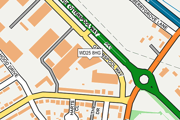 WD25 8HG map - OS OpenMap – Local (Ordnance Survey)