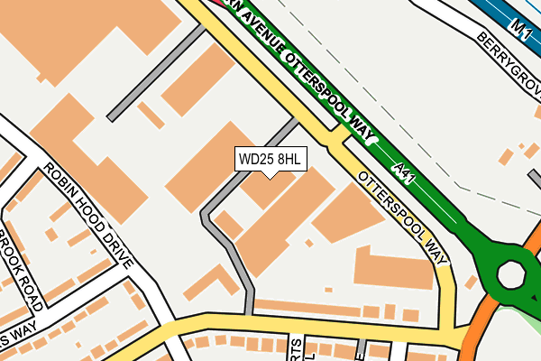 WD25 8HL map - OS OpenMap – Local (Ordnance Survey)