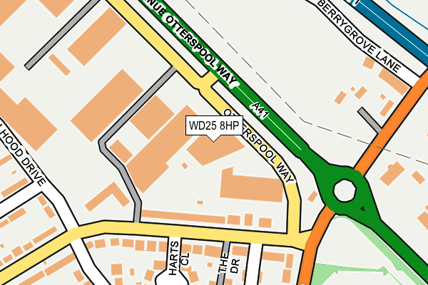 WD25 8HP map - OS OpenMap – Local (Ordnance Survey)