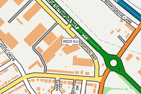 WD25 8JJ map - OS OpenMap – Local (Ordnance Survey)