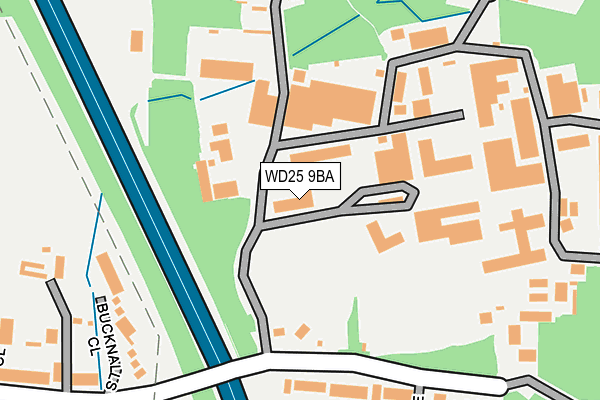 WD25 9BA map - OS OpenMap – Local (Ordnance Survey)