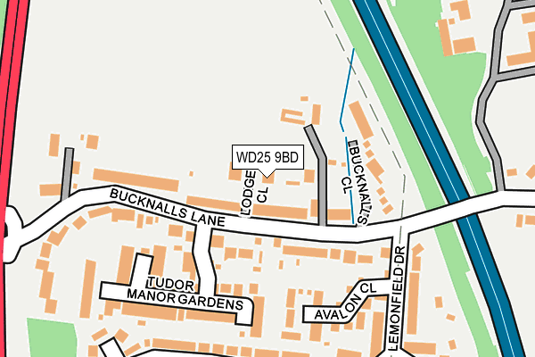 WD25 9BD map - OS OpenMap – Local (Ordnance Survey)