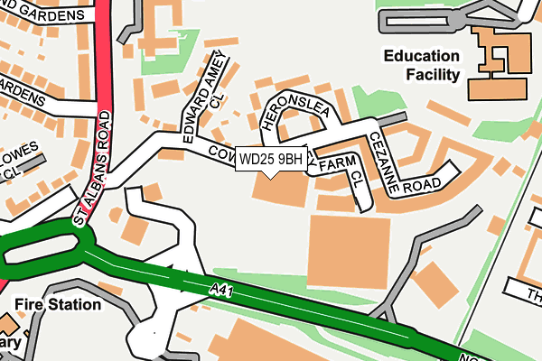 WD25 9BH map - OS OpenMap – Local (Ordnance Survey)