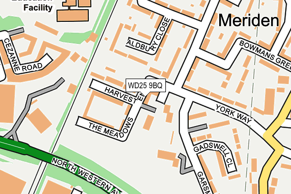 WD25 9BQ map - OS OpenMap – Local (Ordnance Survey)