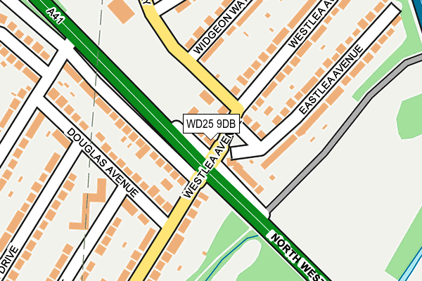 WD25 9DB map - OS OpenMap – Local (Ordnance Survey)