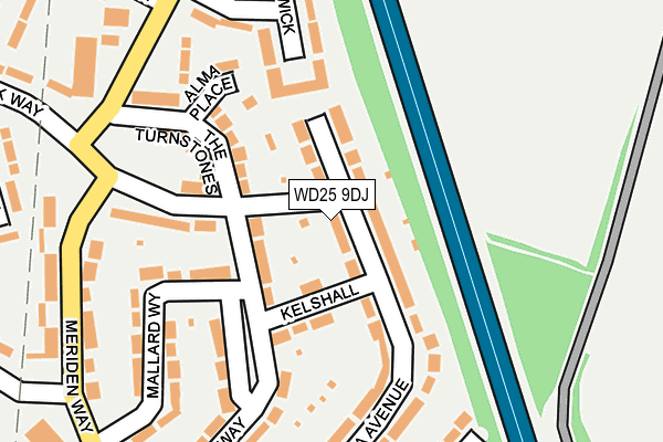 WD25 9DJ map - OS OpenMap – Local (Ordnance Survey)