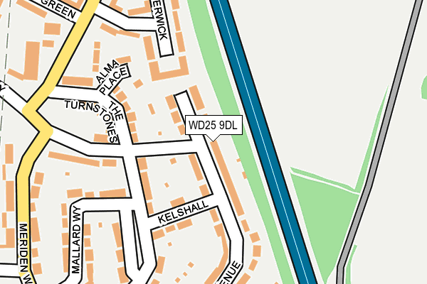 WD25 9DL map - OS OpenMap – Local (Ordnance Survey)