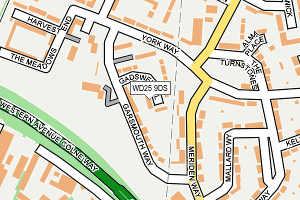 WD25 9DS map - OS OpenMap – Local (Ordnance Survey)