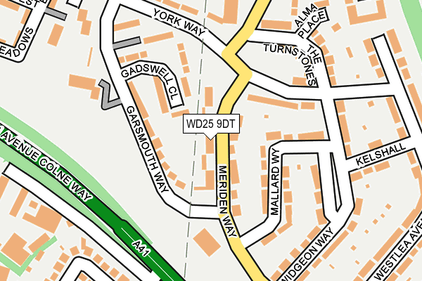 WD25 9DT map - OS OpenMap – Local (Ordnance Survey)