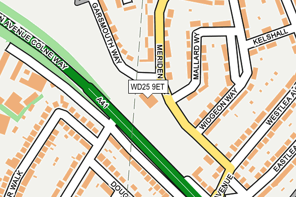 WD25 9ET map - OS OpenMap – Local (Ordnance Survey)