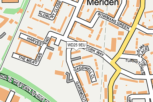 WD25 9EU map - OS OpenMap – Local (Ordnance Survey)