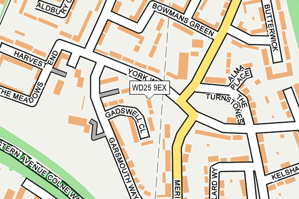 WD25 9EX map - OS OpenMap – Local (Ordnance Survey)