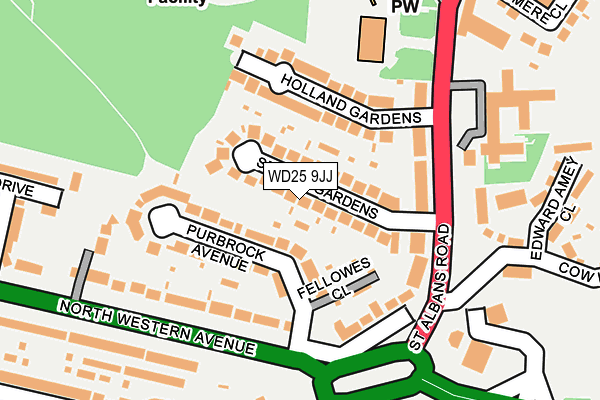 WD25 9JJ map - OS OpenMap – Local (Ordnance Survey)