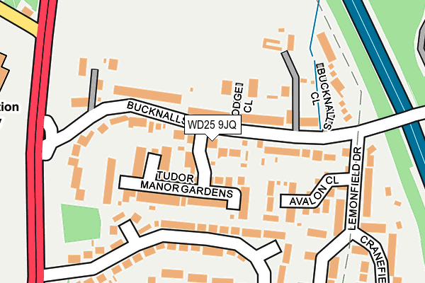 WD25 9JQ map - OS OpenMap – Local (Ordnance Survey)