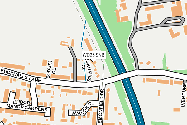 WD25 9NB map - OS OpenMap – Local (Ordnance Survey)