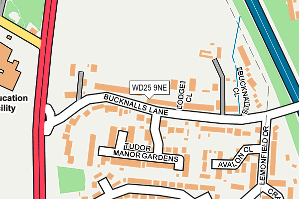 WD25 9NE map - OS OpenMap – Local (Ordnance Survey)