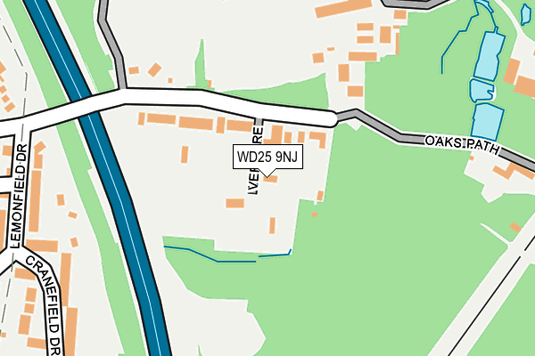 WD25 9NJ map - OS OpenMap – Local (Ordnance Survey)