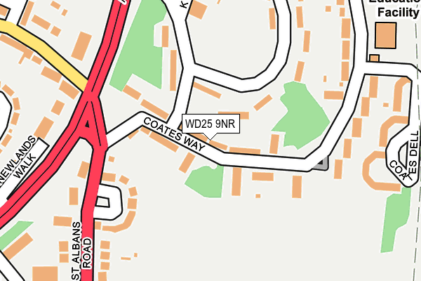 WD25 9NR map - OS OpenMap – Local (Ordnance Survey)