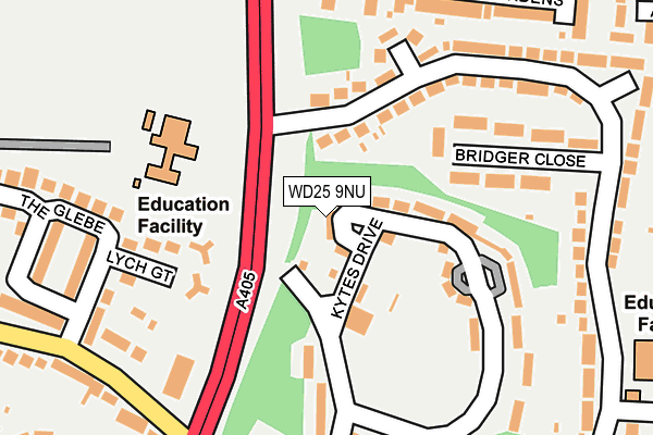 WD25 9NU map - OS OpenMap – Local (Ordnance Survey)