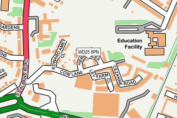 WD25 9PN map - OS OpenMap – Local (Ordnance Survey)