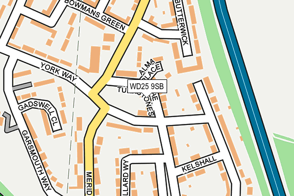 WD25 9SB map - OS OpenMap – Local (Ordnance Survey)