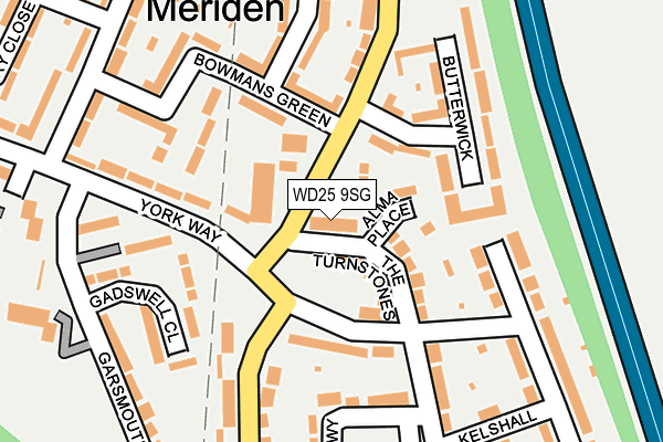 WD25 9SG map - OS OpenMap – Local (Ordnance Survey)