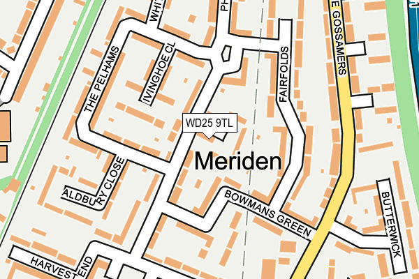 WD25 9TL map - OS OpenMap – Local (Ordnance Survey)